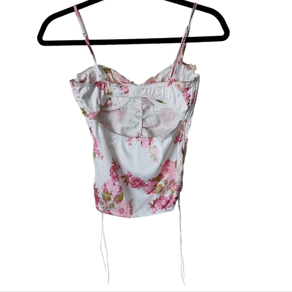FOR LOVE & LEMONS x VICTORIAS SECRET bustier bra silky top floral coquette - Picture 3 of 7